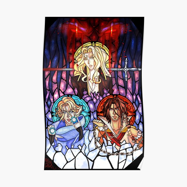 Castlevania Netflix Series, Trevor, Alucard, and Sypha, Stained Glass Poster RB2706 product Offical castlevania Merch